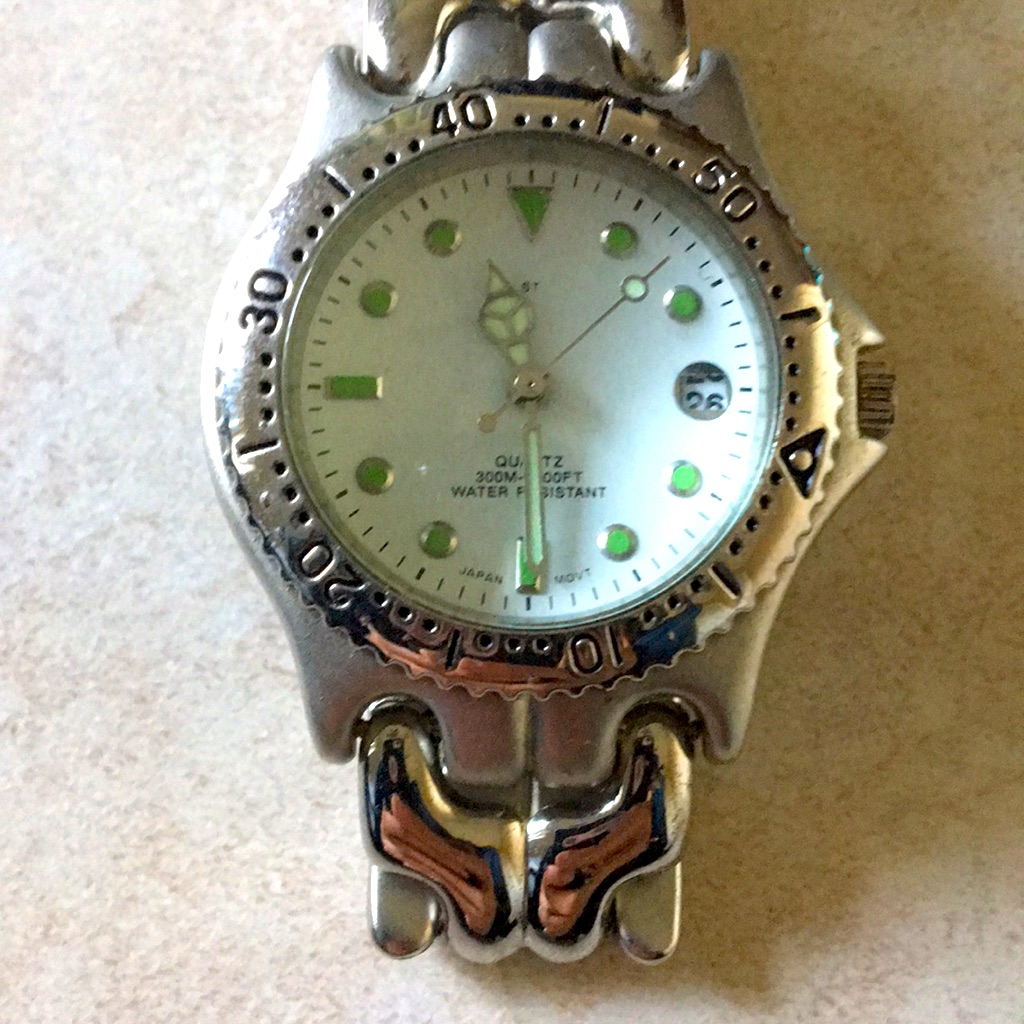 Mens Stainless Steel White Dial Watch